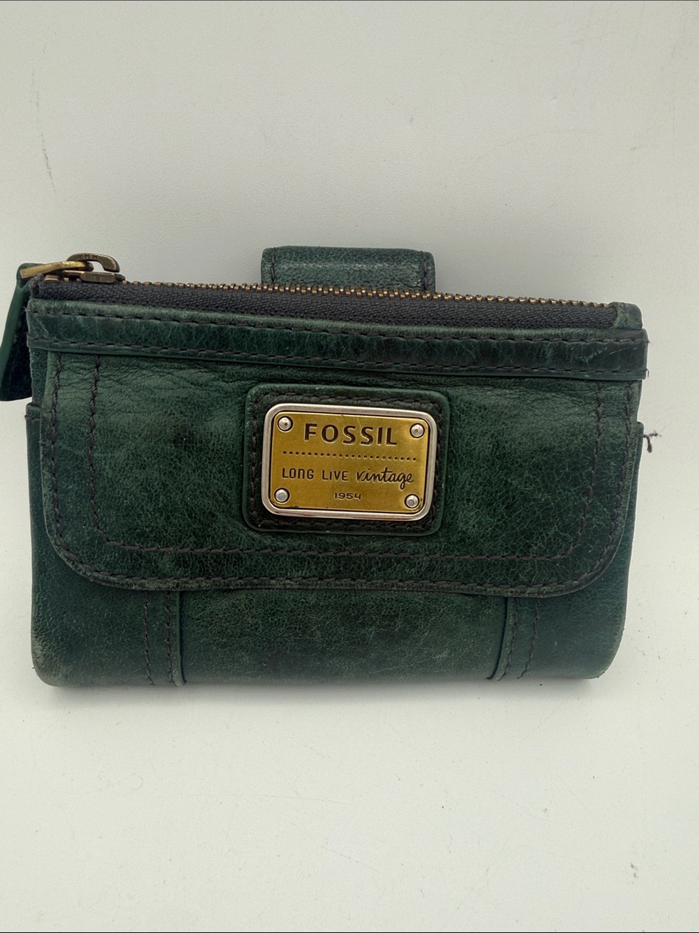 Fossil Women's Emory Multifunction dark green bifold wallet